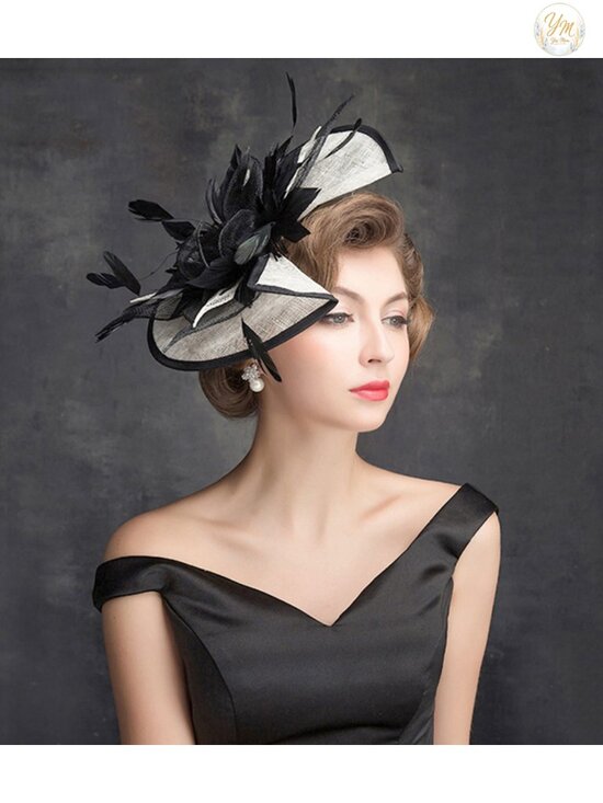 Sinamay Fascinator Hat Floral Feather Derby Ladies Wedding Tea Party Headband
